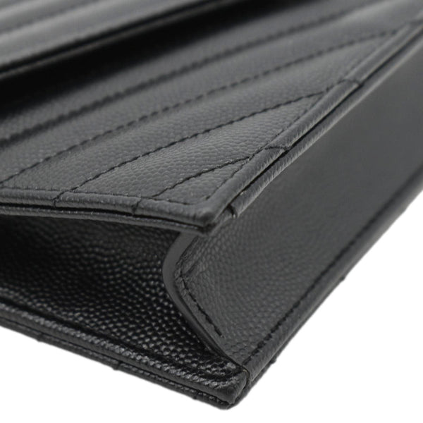 YVES SAINT LAURENT WOC Cassandre Grain De Poudre Chain Crossbody Bag Black