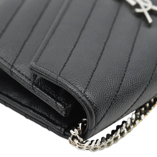 YVES SAINT LAURENT WOC Cassandre Grain De Poudre Chain Crossbody Bag Black
