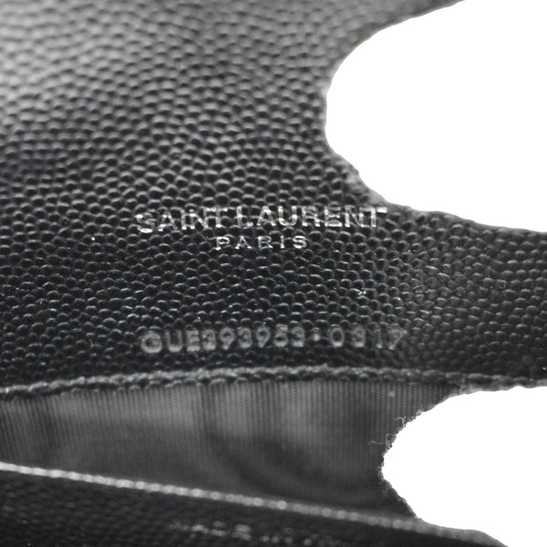 YVES SAINT LAURENT WOC Cassandre Grain De Poudre Chain Crossbody Bag Black