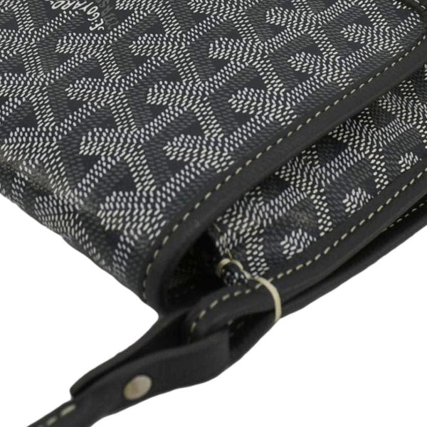 GOYARD Plumet Chevron Print Canvas Shoulder Bag Gray