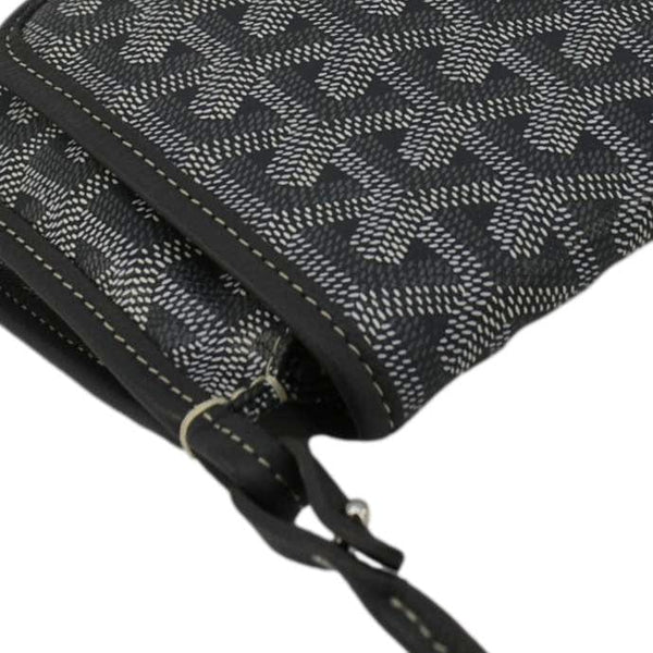 GOYARD Plumet Chevron Print Canvas Shoulder Bag Gray