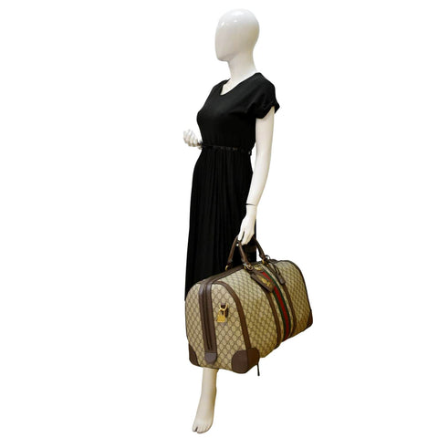 GUCCI Savoy Large GG Supreme Canvas Duffle Bag Beige 724612