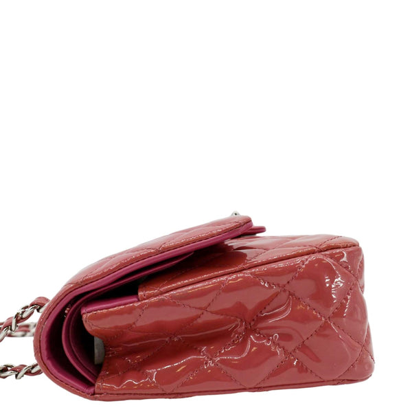 CHANEL Classic Double Flap Medium Quilted Patent Leather Shoulder Bag Light Pink