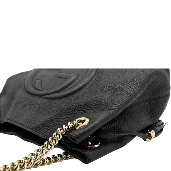 Gucci Soho Medium Pebbled Leather Shoulder Bag Black 308982