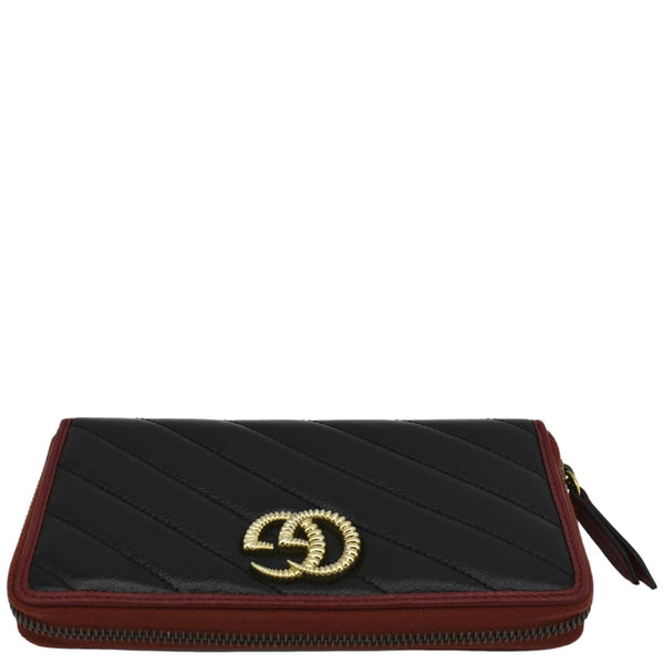 GUCCI GG Marmont Leather Zip Around Wallet Black 573810