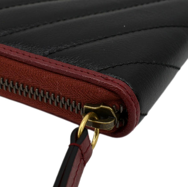 GUCCI GG Marmont Leather Zip Around Wallet Black 573810
