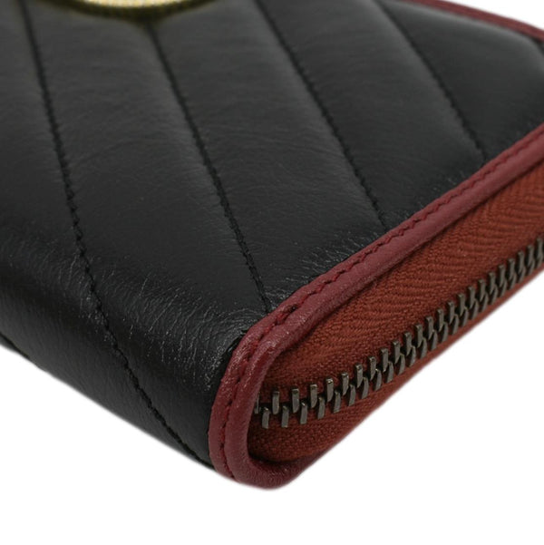 GUCCI GG Marmont Leather Zip Around Wallet Black 573810