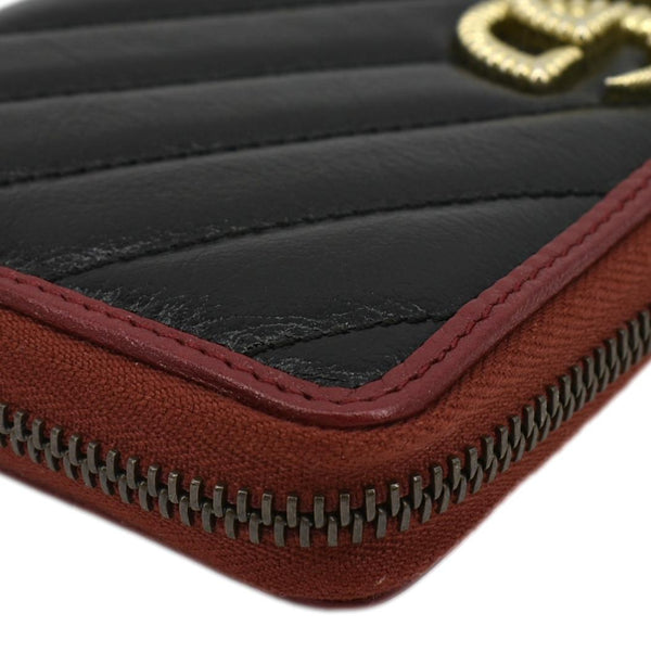 GUCCI GG Marmont Leather Zip Around Wallet Black 573810