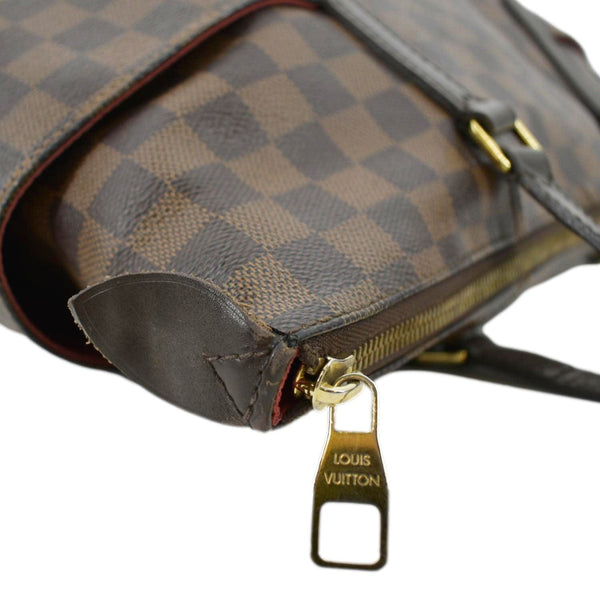 LOUIS VUITTON Totally MM Damier Ebene Shoulder Bag Brown