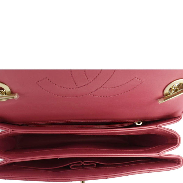 CHANEL Trendy CC Top Handle Flap Quilted Leather Shoulder Bag Hot Pink