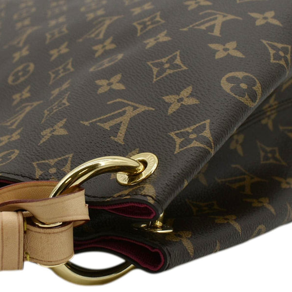 LOUIS VUITTON Graceful MM Monogram Canvas Hobo Shoulder Bag Brown