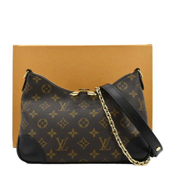 LOUIS VUITTON Boulogne NM Monogram Canvas Shoulder Bag Black