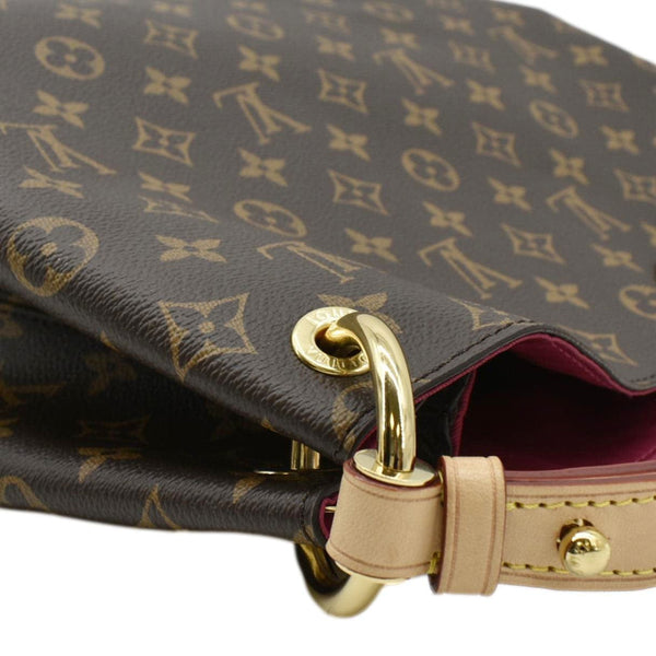 LOUIS VUITTON Graceful MM Monogram Canvas Hobo Shoulder Bag Brown