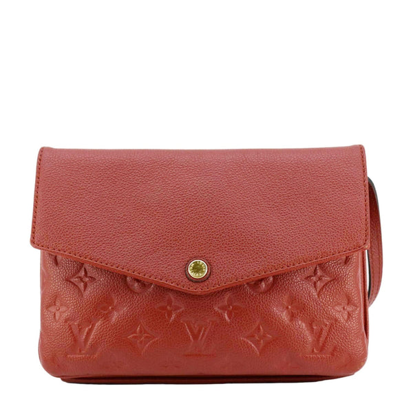 LOUIS VUITTON Twice Pochette Monogram Empreinte Crossbody Bag Red