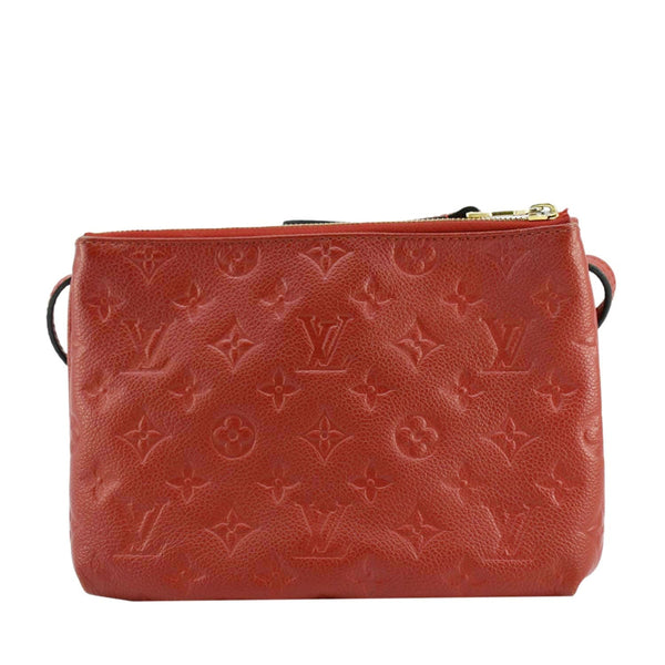 LOUIS VUITTON Twice Pochette Monogram Empreinte Crossbody Bag Red