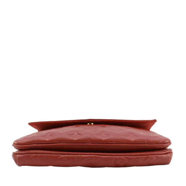LOUIS VUITTON Twice Pochette Monogram Empreinte Crossbody Bag Red