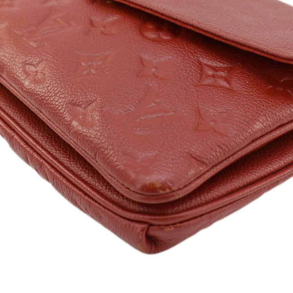 LOUIS VUITTON Twice Pochette Monogram Empreinte Crossbody Bag Red