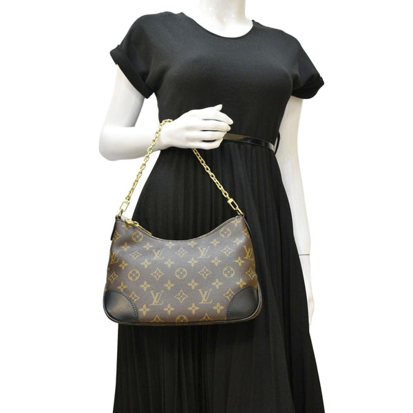 LOUIS VUITTON Boulogne NM Monogram Canvas Shoulder Bag Black