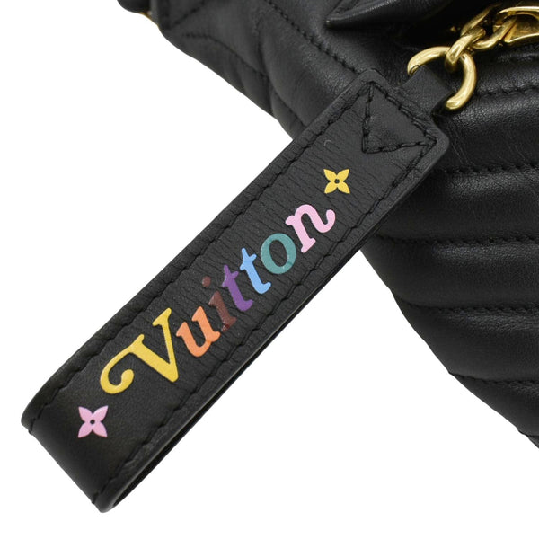 LOUIS VUITTON New Wave Quilted Leather Crossbody Black with logo