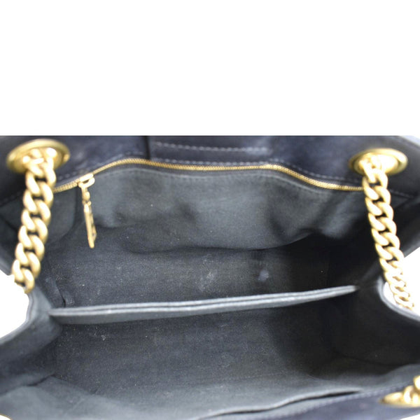 LOUIS VUITTON Wave Chain Leather Tote Shoulder Bag Black