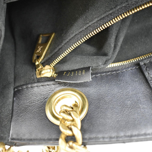 LOUIS VUITTON Wave Chain Leather Tote Shoulder Bag Black