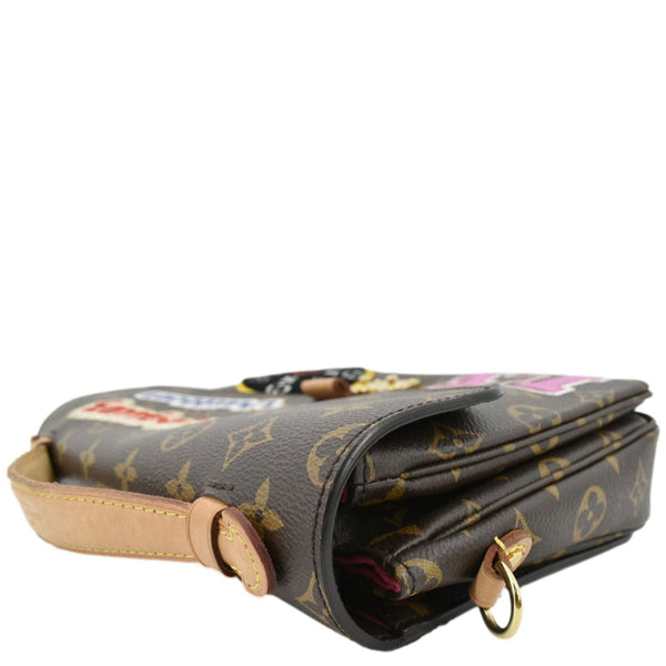 LOUIS VUITTON luxury metis Pochette Crossbody Bag Brown with right side view
