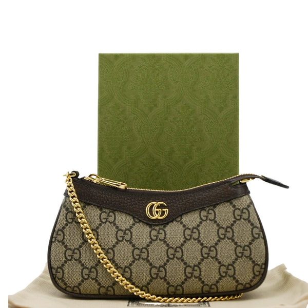 GUCCI Ophidia Mini GG Supreme Canvas Shoulder Bag Beige 764960