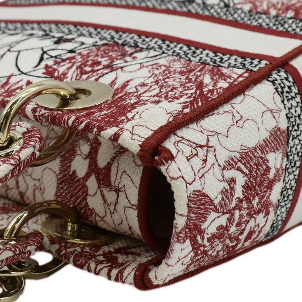 CHRISTIAN DIOR Lady D-Lite Medium Diormour D-Royaume dAmour Motif Canvas Crossbody Bag Multicolor