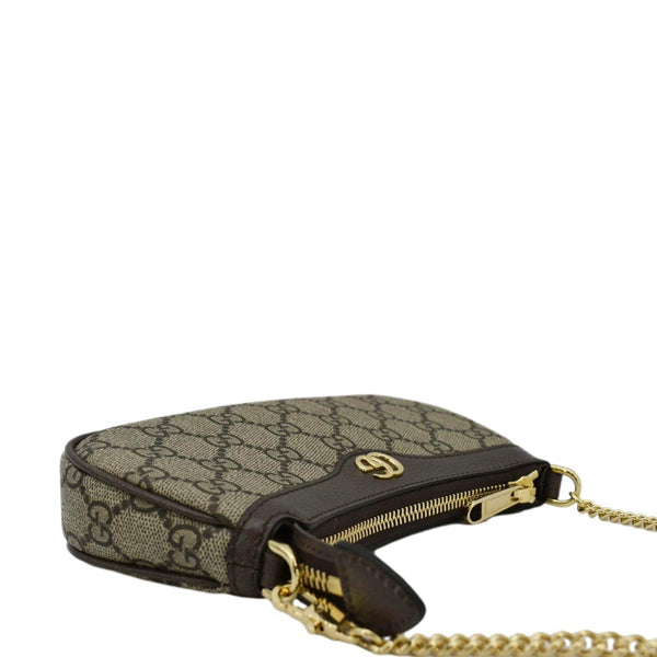GUCCI Ophidia Mini GG Supreme Canvas Shoulder Bag Beige 764960