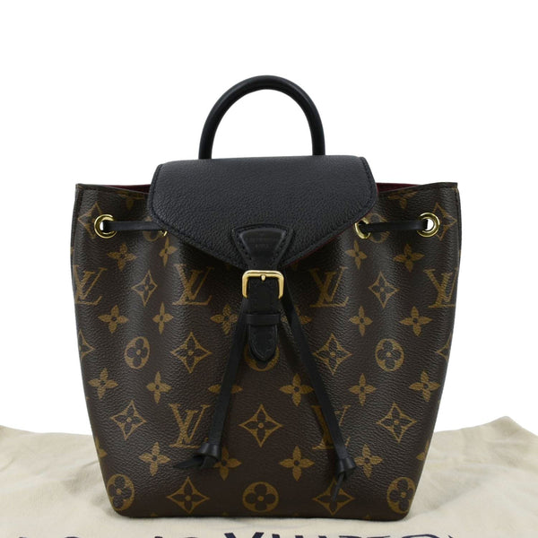 LOUIS VUITTON Montsouris BB Monogram Canvas Leather Backpack Bag Black