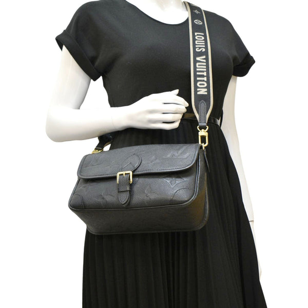 LOUIS VUITTON  Diane Empreinte Leather Crossbody Bag Black