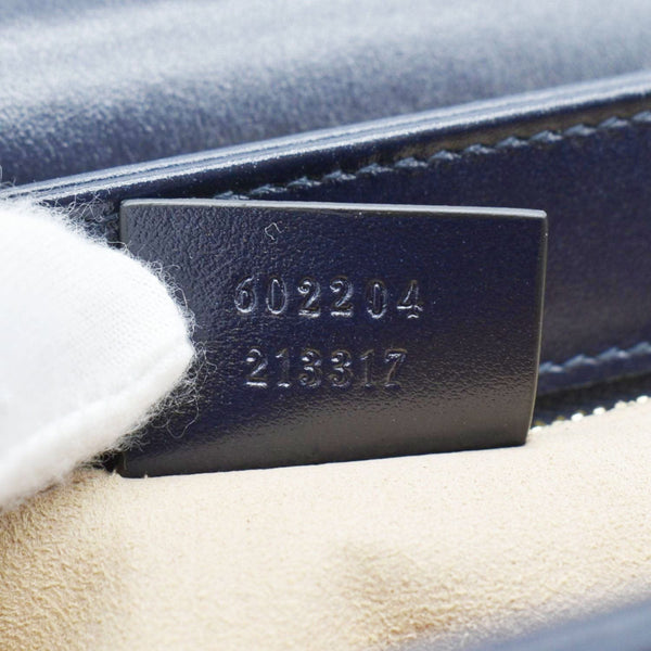 GUCCI Horsebit 1955 Small Leather Shoulder Bag Navy 602204