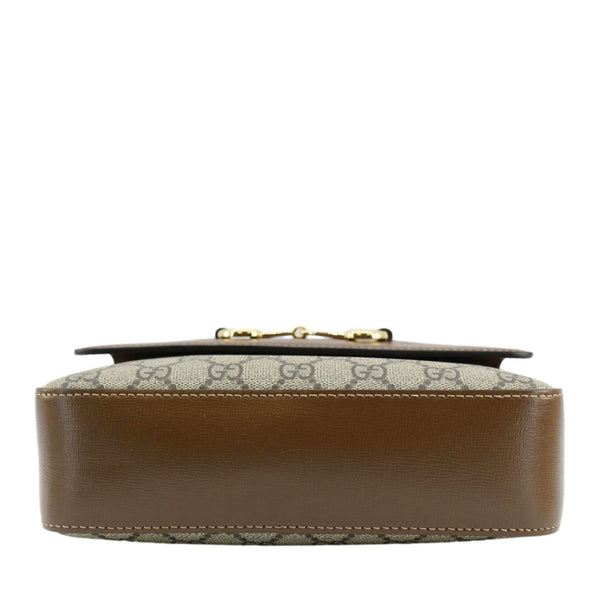 GUCCI Horsebit 1955 Small GG Supreme Canvas Shoulder Bag Beige 645454