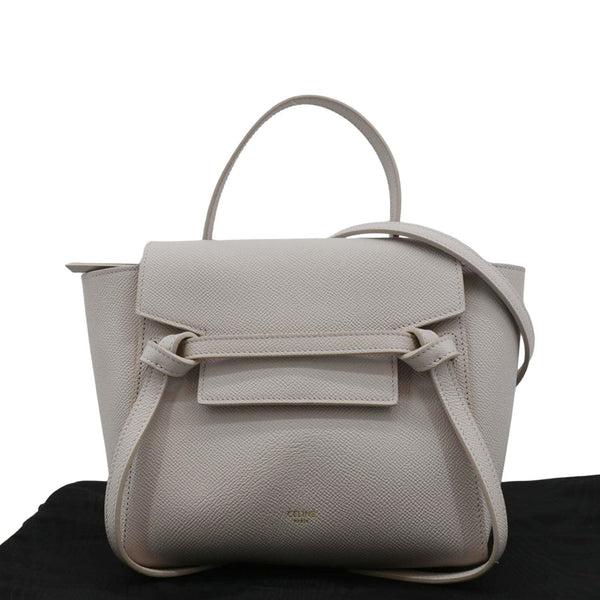 CELINE Nano Grained Leather Belt Bag Light Pink backk look