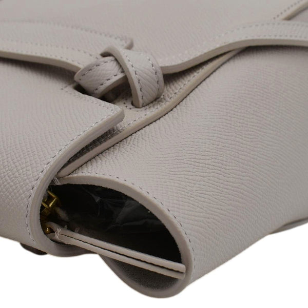 CELINE Nano Grained Leather Belt Bag Light Pink upper corner right look