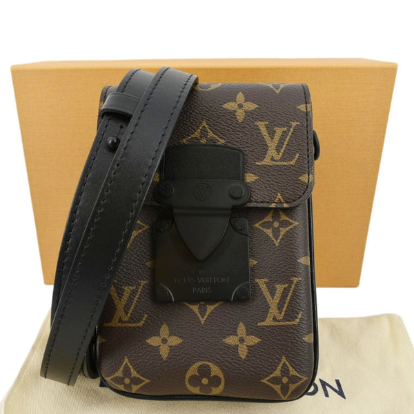 LOUIS VUITTON S-Lock Vertical Monogram Macassar Crossbody Bag Brown