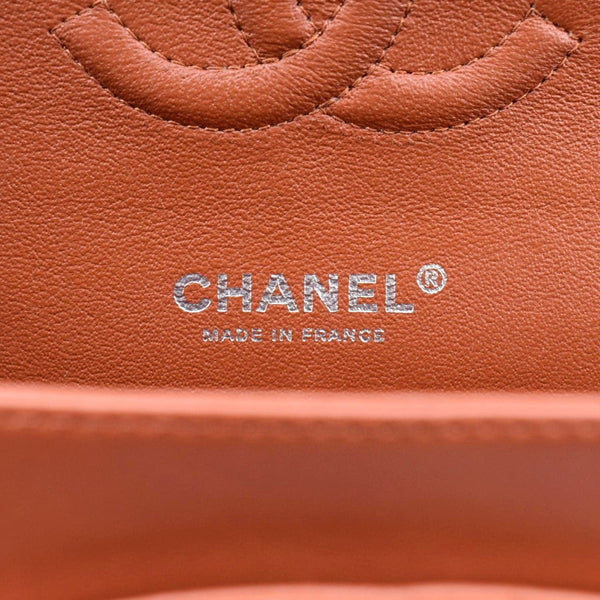 CHANEL Classic Medium Double Flap Quilted Leather Shoulder Bag Red