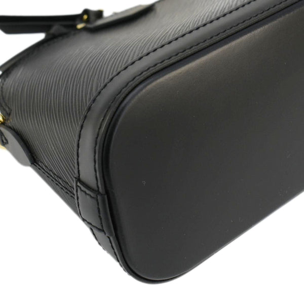 LOUIS VUITTON Alma BB Epi Leather Satchel Bag Black