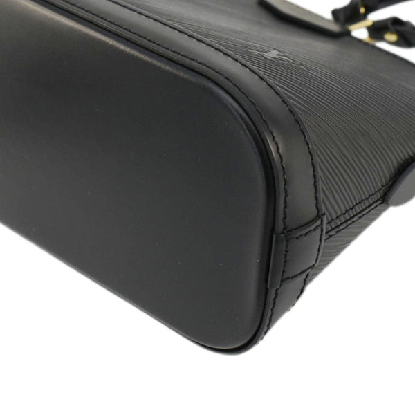 LOUIS VUITTON Alma BB Epi Leather Satchel Bag Black