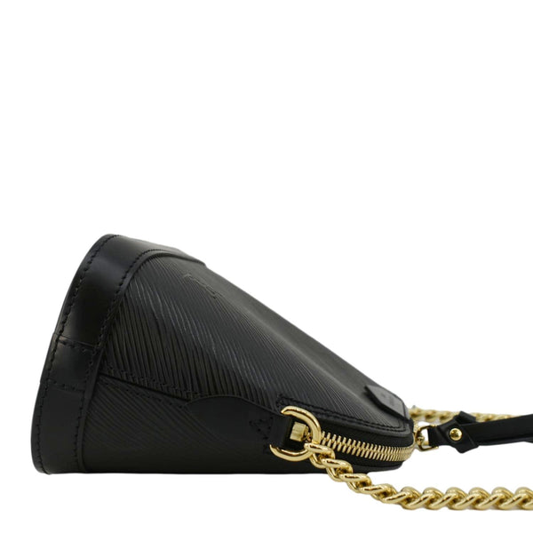 LOUIS VUITTON Alma BB Epi Leather Satchel Bag Black