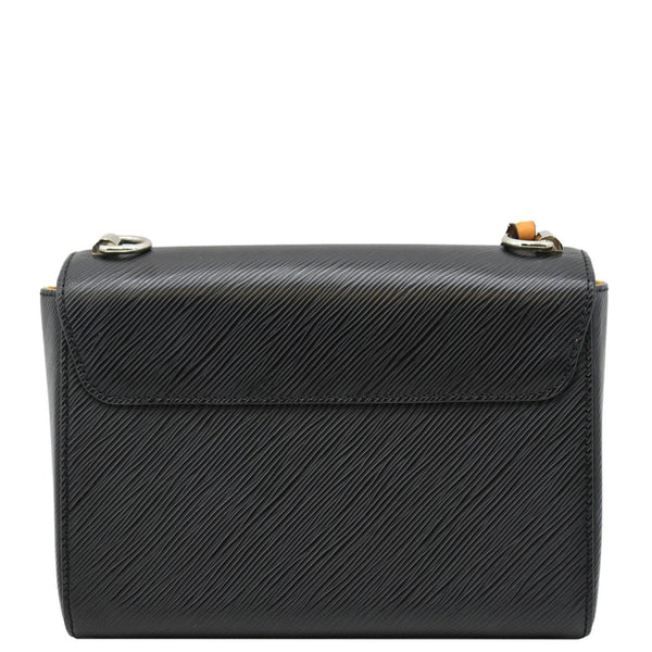 LOUIS VUITTON Twist MM Shoulder Bag Black front look back look