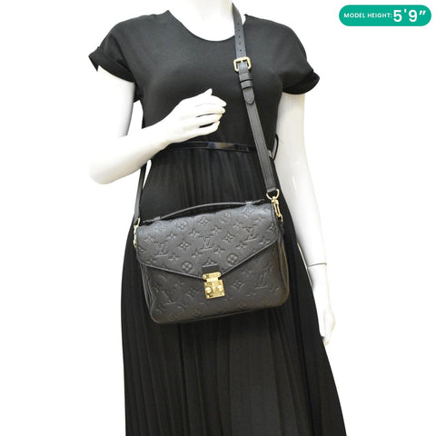 LOUIS VUITTON Metis Pochette Empreinte Leather Crossbody Bag Black