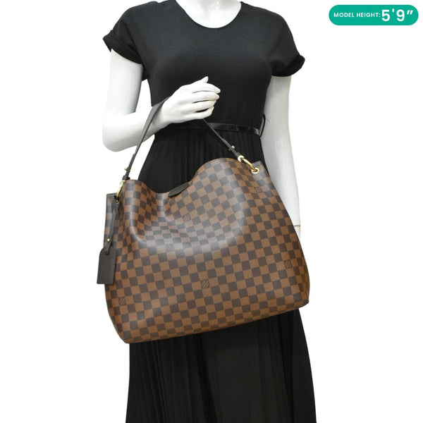 LOUIS VUITTON Graceful MM Damier Ebene Shoulder Bag Brown