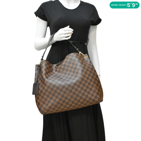 LOUIS VUITTON Graceful MM Damier Ebene Shoulder Bag Brown