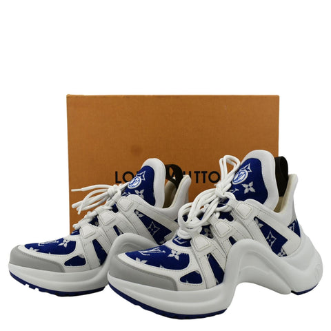 LOUIS VUITTON Archlight Sneakers White/Navy Blue Size 38 with pair