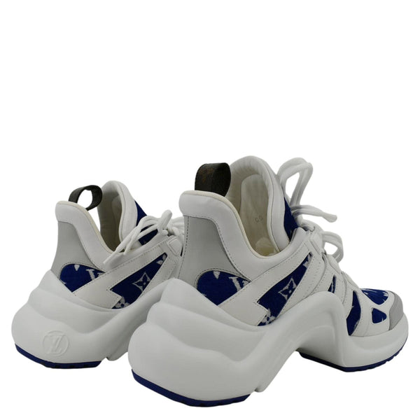 LOUIS VUITTON Archlight Sneakers White/Navy Blue Size 38 with back view