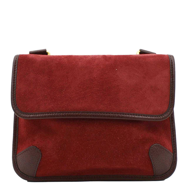 GUCCI Neo Vintage Suede Crossbody Bag Red 501050