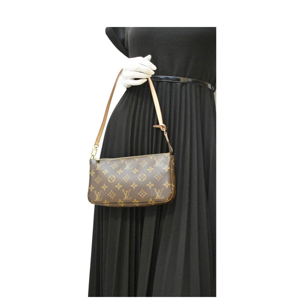 LOUIS VUITTON Pochette Accessories NM Monogram Canvas Pouch Bag Brown