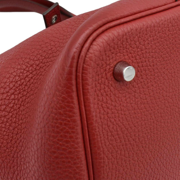 HERMES Picotin Lock 22 Taurillon Clemence Leather Hobo Bag Red