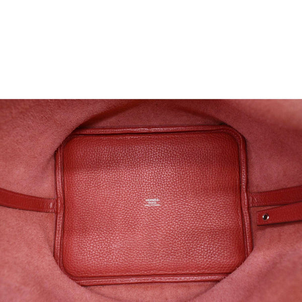 HERMES Picotin Lock 22 Taurillon Clemence Leather Hobo Bag Red